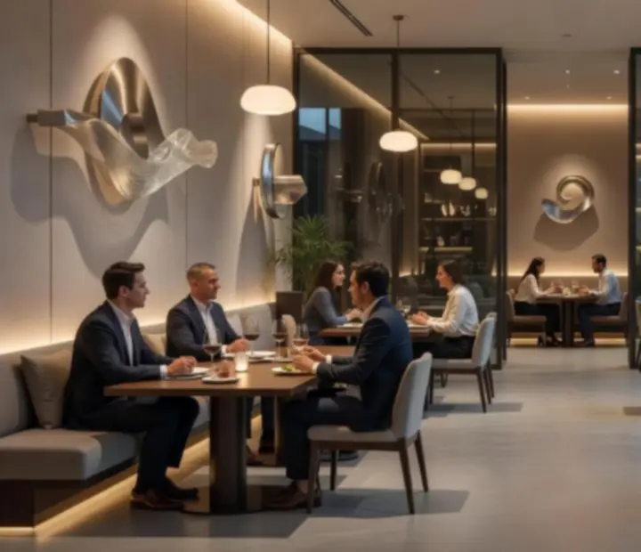 Večerní atmosféra firemního setkání v restauraci Social Quartter