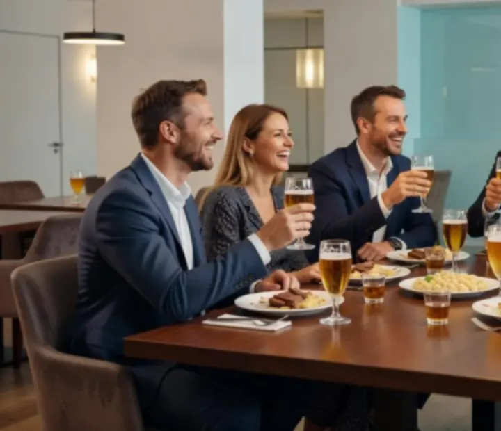 Hosté u večerního stolu v salonku Social Quartter