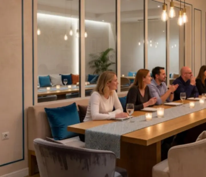 Soukromé posezení u elegantně prostřeného stolu v restauraci Social Quartter